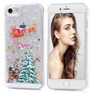 Badalink iPhone 7 Case (4.7") Christmas Tree Liquid Case Crystal Clear Hard PC Case Bling Shiny Glitter Liquid... N17