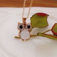Cute New Vintage Rhinestone Women Lady Owl Pendant Long Chain Necklace Jewelry (white) N2
