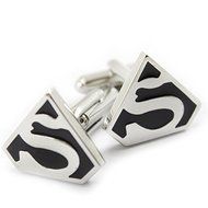 1 Pair Beautiful Fashion Cufflink for Men Silver &amp; Black by Preciastore N2