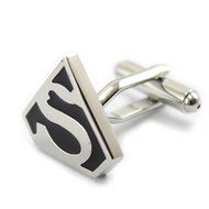 1 Pair Beautiful Fashion Cufflink for Men Silver &amp; Black by Preciastore N3