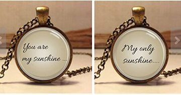 You Are My Sunshine- My only sunshine . Paired necklace. Set of two pendants jewelry.