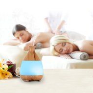 Sentexin 120ml Essential Oil Diffuser Wood Grain Mist Humidifier Aroma Diffuser with Colorful Led Light for Home... N4