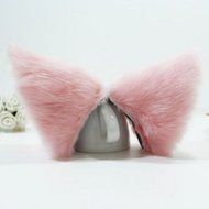 Chunlin Orecchiette Anime Neko Cosplay Halloween Party Cat Fox Ears Long Fur Ears (Black Headband) N17