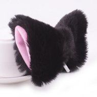 Chunlin Orecchiette Anime Neko Cosplay Halloween Party Cat Fox Ears Long Fur Ears (Black Headband) N18