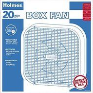 Holmes Household Fans Three speed settings HBF2010A-WM Blade design maximum airflow Box Fan Metal 20-Inch White N2