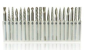 20pcs 3mm Shank Tungsten Steel Solid Carbide Rotary Files Diamond Burrs Set Fits Dremel Tool for Woodworking Drilling...