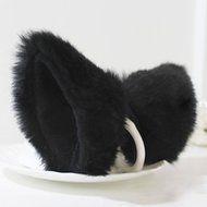 Chunlin Orecchiette Anime Neko Cosplay Halloween Party Cat Fox Ears Long Fur Ears (Black Headband) N22