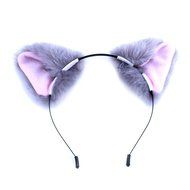 Chunlin Orecchiette Anime Neko Cosplay Halloween Party Cat Fox Ears Long Fur Ears (Black Headband) N23