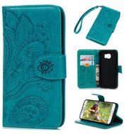 Galaxy S6 Case,Samsung Galaxy S6 Case - Wallet Flip Stand Case Embossed Plants PU Leather Case Shockproof Soft... N38
