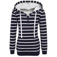 Pullover Tops,Morecome Womens Stripe Loose Casual Long Sleeve Hoodie Sweatshirt (S, Black) N5