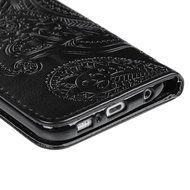 Galaxy S6 Case,Samsung Galaxy S6 Case - Wallet Flip Stand Case Embossed Plants PU Leather Case Shockproof Soft... N43