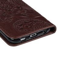 Galaxy S6 Case,Samsung Galaxy S6 Case - Wallet Flip Stand Case Embossed Plants PU Leather Case Shockproof Soft... N48