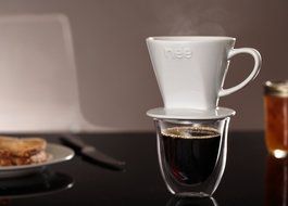 Nee Porcelain Coffee Dripper and Melitta Cone Coffee Filters (#2 White 100 Count) Combo Set