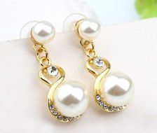 Fashion Jewelry Women Crystal Pendant Chain Choker Collar Bib Pearl Necklace Set N3