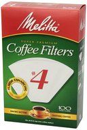 Melitta Cone Coffee Filters, White, No. 4, 100 count N2
