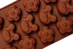 Poproo Bear Shaped Silicone Candy Molds Jello Chocolate Mold Ice Cube Tray - Bear Figure, Head, Paw Print (Set... N3