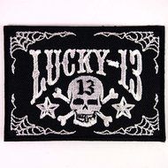 13 Lucky Number Skull Ghost Bone Cross Rockabilly Punk Rock Lady Rider Biker Patch Sew on Iron on Embroidered...