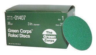 3M 264f Green Corps Roloc Discs Brown, Grade 36, 25 Discs Per Box 01407 by 3M