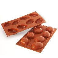 Silikomart Professional Silicone Mold: Tulip 2.1 Oz, 3&quot; x 2&quot; x 1.1&quot; High, 8 Cavities