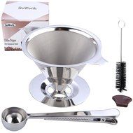 GoWorth Pour Over Coffee Dripper - Stainless Steel Reusable Coffee Filter Coffee Dripper and Single Cup Coffee...