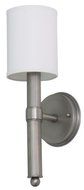 House of Troy Lighting LS207-SP Lake Shore 1-Light Wall Sconce with White Linen Fabric Shade, Satin Pewter Finish...