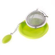 Tea Infuser Strainer Mesh Ball with Silicone Dish