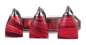 Elk 570-3N-A 3-Light Vanity In Satin Nickel and Autumn Glass by Elk