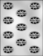 CK Products 17/8-Inch Oval &quot;Baby Boy&quot; Chocolate Mold