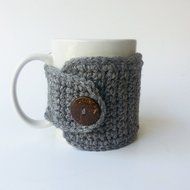 Coffee Mug &amp; Travel Cup Cozy Set Rustic Grey