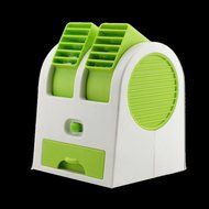 AMA(TM) Portable Dual Mini USB Battery Fan Car Vehicle Fan Air Conditioner Cooler (Orange) N6