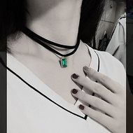 Vogue Black Velvet Ribbon Chain Choker Chunky Statement Bib Crystal Necklace N3