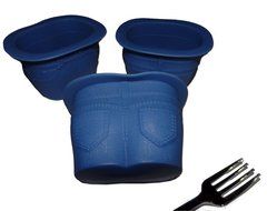 Set 6 Muffin Top Jeans Shape Silicone Baking Cups - As Batter Rises, Spills Over Waistband, Creates Muffin Top... N2