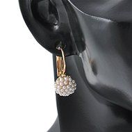 Fashion Women Lady Elegant Pearl Beads Ear Hoop Dangle Earrings Jewelry Gift N5