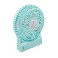 NewSilkRoad 4&quot; Blue LED Light Mini Handy Portable USB Rechargeable Emergency Fan 4 blades, 3 Speeds with 18650... N4