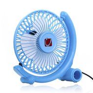 USB Desk Fan Small Personal Fan USB Powered with Two Speed, Metal Design and Quiet, 4" (Blue) N7