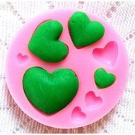 Sher Bakeware Silicone Heart Baking Molds for Fondant Candy Chocolate Cake