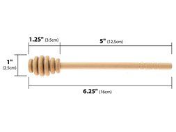 Honey Dipperz 2 PACK - 6&quot; long (16cm) Wooden Honey Dipper Drizzler Stirring Stick, Spoon Rod Muddler Dispense