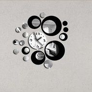 EverTrust(TM) real quartz watch wall double color new 3d home decor stickers diy vintage mirror clock Pastoral... N3