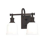 Hudson Valley Lighting Keswick 2-Light Vanity Light - Old Bronze Finish with Opal Glossy Glass Shade by Hudson...