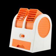AMA(TM) Portable Dual Mini USB Battery Fan Car Vehicle Fan Air Conditioner Cooler (Orange) N7