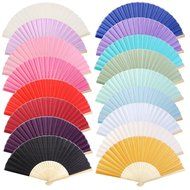 Chinese Folding Fan Retro Hand Fan Wedding Favors (White) N18