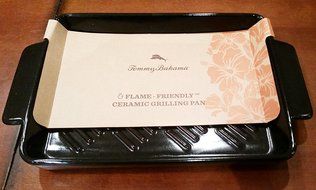 Tommy Bahama Flame Friendly Indoor/Outdoor Ceramic Grill/Bake Pan
