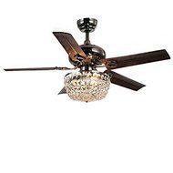 Angel 3-light Crystal 5-blade 43-inch Bronze Chandelier Ceiling Fan