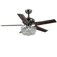 Angel 3-light Crystal 5-blade 43-inch Bronze Chandelier Ceiling Fan N2