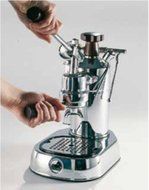 La Pavoni PSW-16 Stradavari 16-Cup Espresso Machine, Chrome with Wood Handles