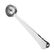 7" Premium Stainless Steel Coffee Measuring Scoop and Resealing Clip in One