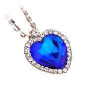 My Titanic Necklace, Heart of the Ocean Necklace from the Movie Titanic, Alloy Silver and Swarovski N3
