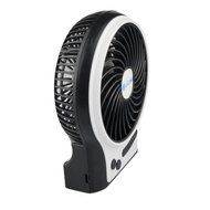 NewSilkRoad 4" Blue LED Light Mini Handy Portable USB Rechargeable Emergency Fan 4 blades, 3 Speeds with 18650... N5