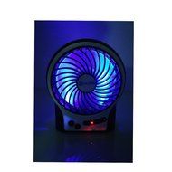 NewSilkRoad 4" Blue LED Light Mini Handy Portable USB Rechargeable Emergency Fan 4 blades, 3 Speeds with 18650... N6