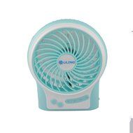 NewSilkRoad 4" Blue LED Light Mini Handy Portable USB Rechargeable Emergency Fan 4 blades, 3 Speeds with 18650... N7